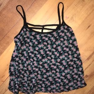 Flower tank with v neck back